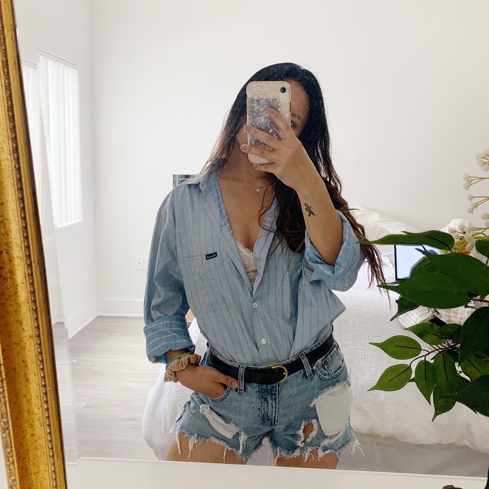 Oversized button down blouse